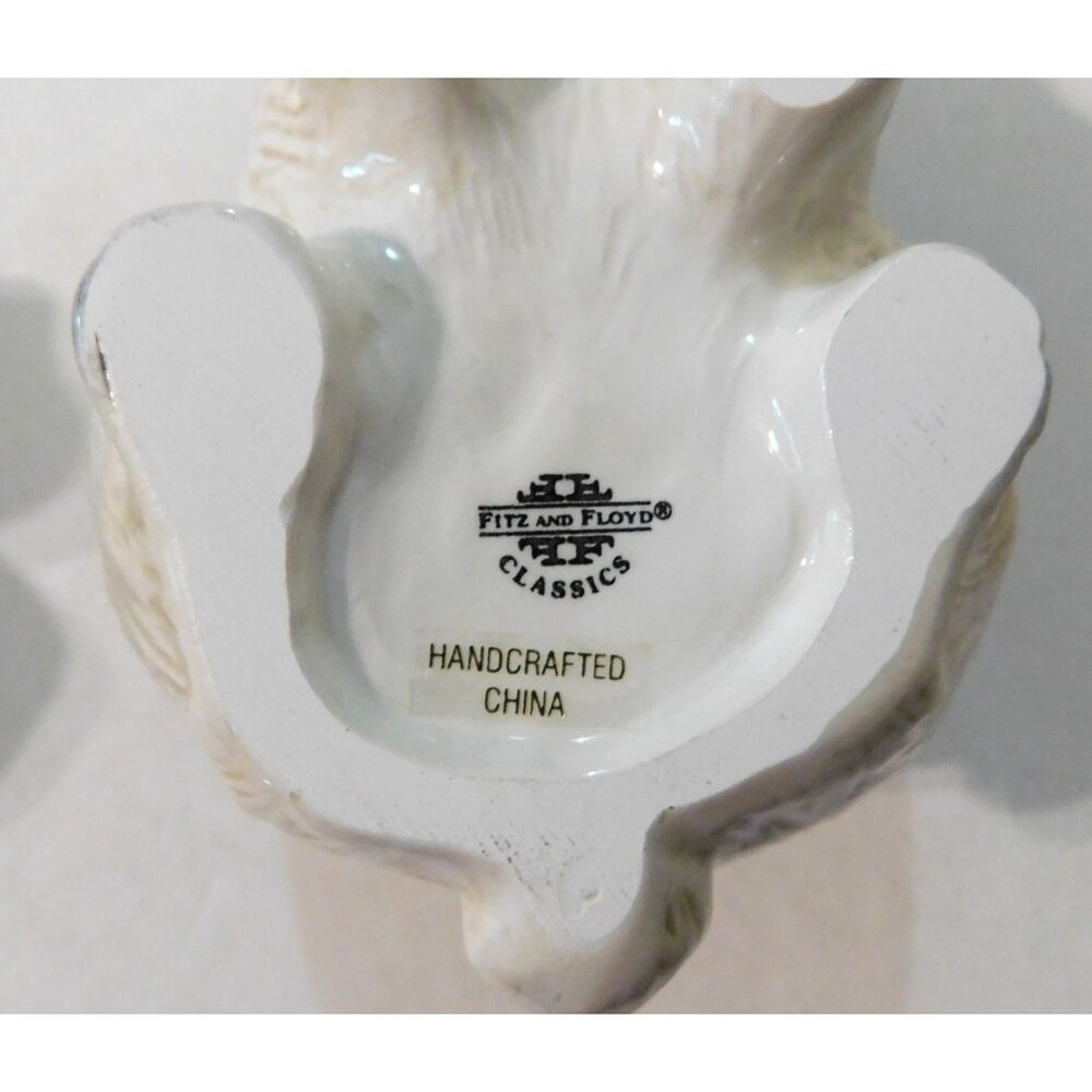 Fitz & Floyd Classics Snowy Wood Bunny Rabbit Figurine Dish 5" Festive Holiday - Picture 11 of 11